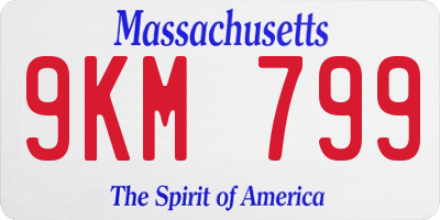 MA license plate 9KM799