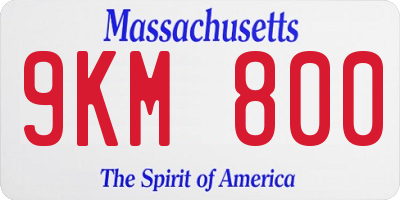 MA license plate 9KM800