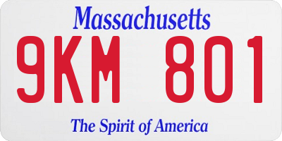 MA license plate 9KM801
