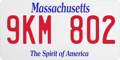 MA license plate 9KM802