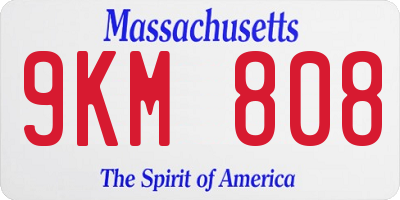 MA license plate 9KM808