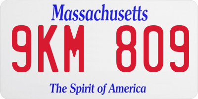 MA license plate 9KM809