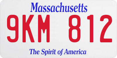 MA license plate 9KM812