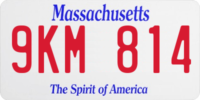 MA license plate 9KM814