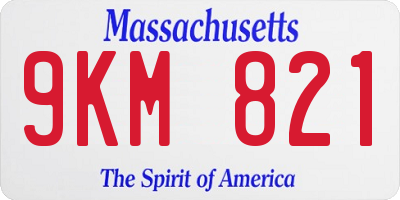 MA license plate 9KM821