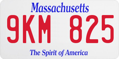 MA license plate 9KM825