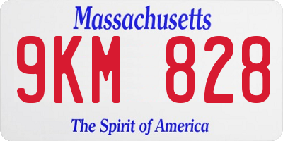 MA license plate 9KM828
