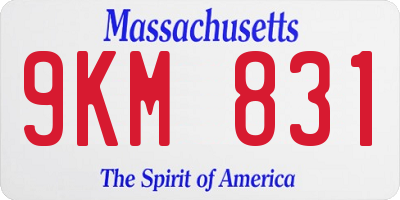 MA license plate 9KM831