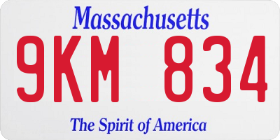 MA license plate 9KM834