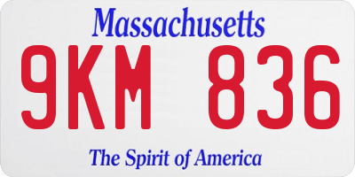 MA license plate 9KM836