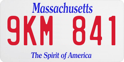 MA license plate 9KM841