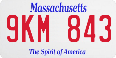 MA license plate 9KM843