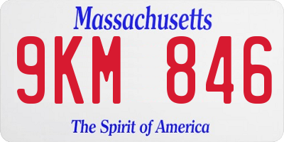 MA license plate 9KM846