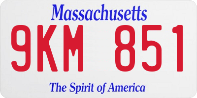 MA license plate 9KM851