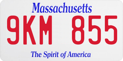 MA license plate 9KM855