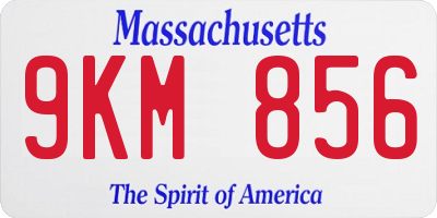 MA license plate 9KM856