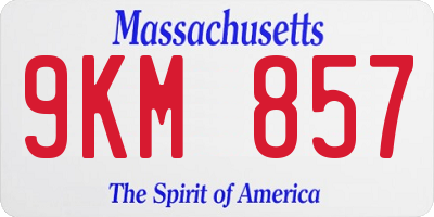 MA license plate 9KM857