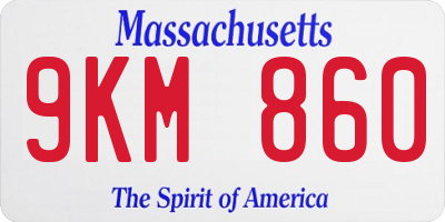 MA license plate 9KM860