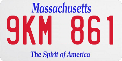 MA license plate 9KM861