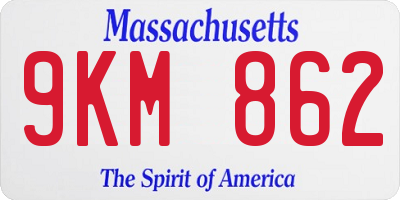 MA license plate 9KM862
