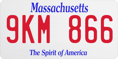 MA license plate 9KM866