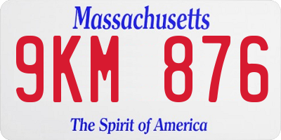 MA license plate 9KM876