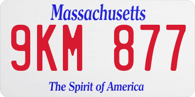 MA license plate 9KM877
