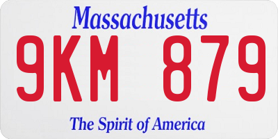 MA license plate 9KM879