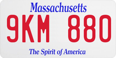 MA license plate 9KM880