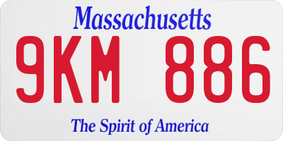 MA license plate 9KM886