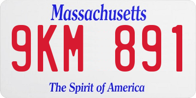 MA license plate 9KM891