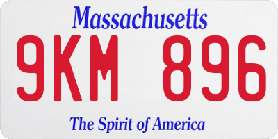MA license plate 9KM896