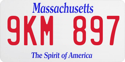 MA license plate 9KM897