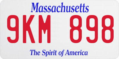 MA license plate 9KM898