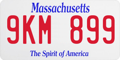 MA license plate 9KM899