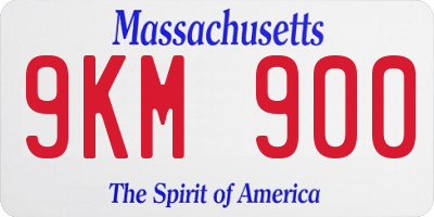 MA license plate 9KM900