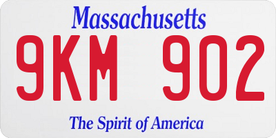 MA license plate 9KM902