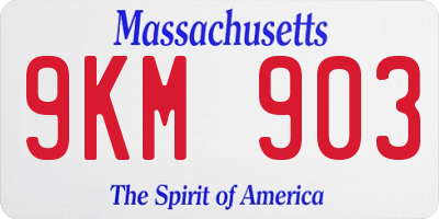 MA license plate 9KM903
