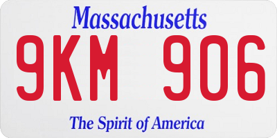 MA license plate 9KM906