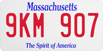 MA license plate 9KM907