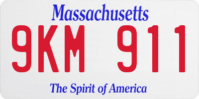 MA license plate 9KM911