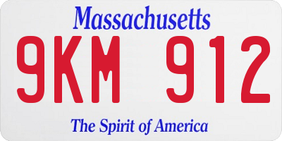 MA license plate 9KM912