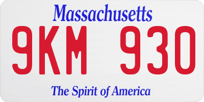 MA license plate 9KM930