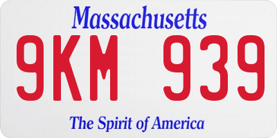 MA license plate 9KM939