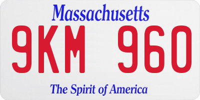 MA license plate 9KM960