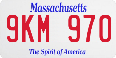 MA license plate 9KM970