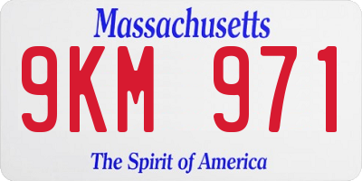 MA license plate 9KM971