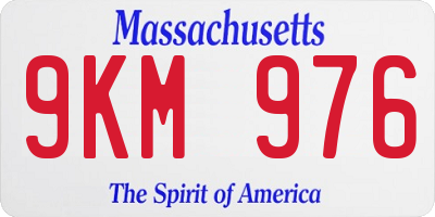 MA license plate 9KM976