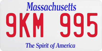 MA license plate 9KM995