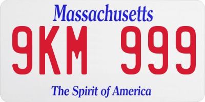 MA license plate 9KM999